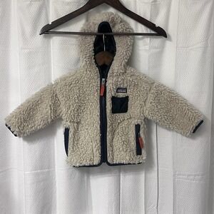 Patagonia Unisex Baby Size 12-18 Month Retro X Full Zip Hoody Natural Cream EC